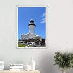 Byron Lighthouse Up in the Sky Wall Art with Premium Wooden Frame