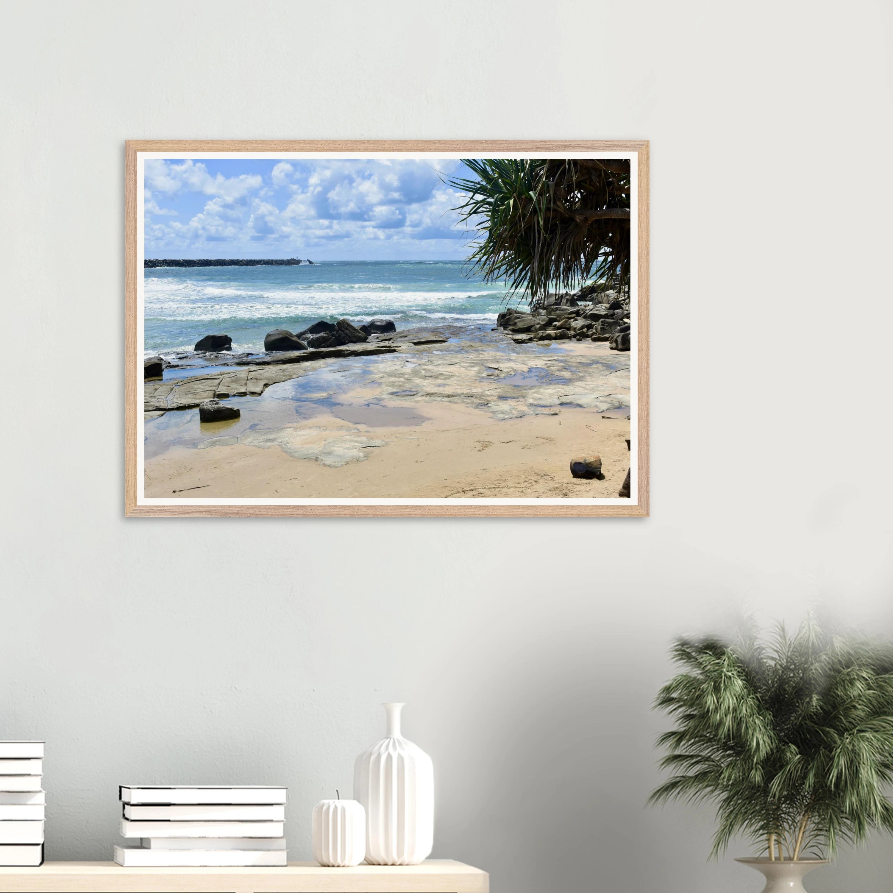 Yamba Turners Rocks to Waves Wall Art with Premium Wooden Frame