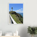 Byron Lighthouse Rolling Hill Wall Art with Premium Wooden Frame