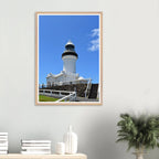 Byron Lighthouse Up in the Sky Wall Art with Premium Wooden Frame
