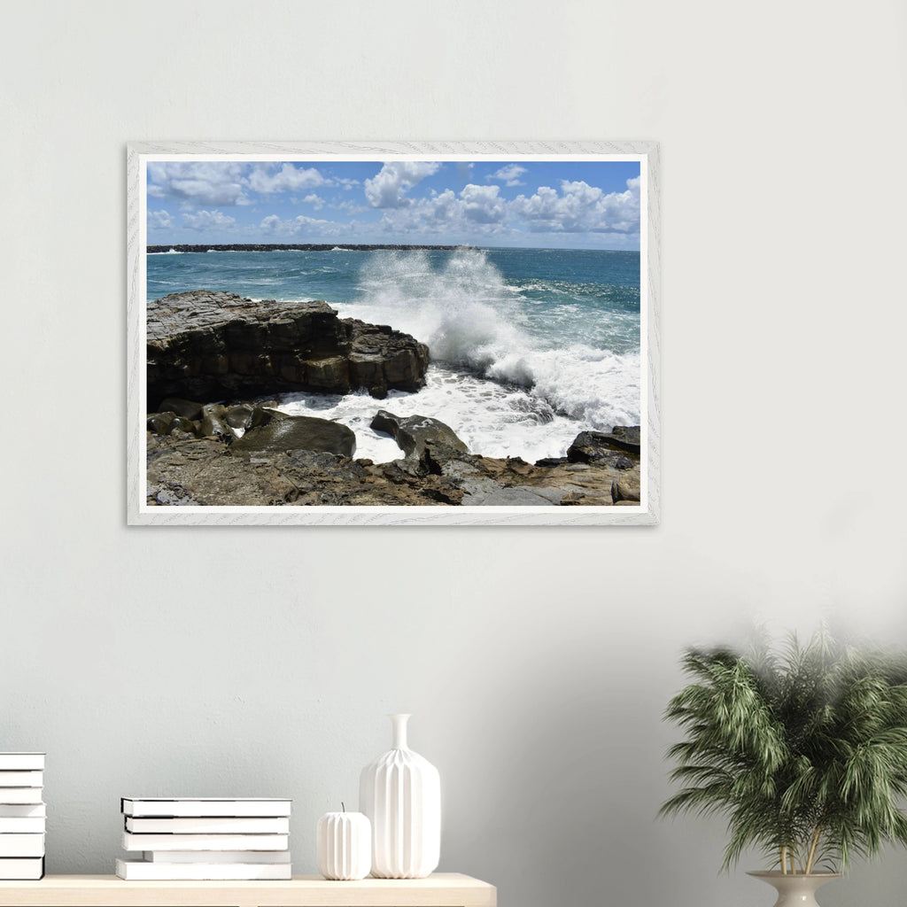 Yamba Turners Rock Splash Wall Art with Premium Wooden Frame