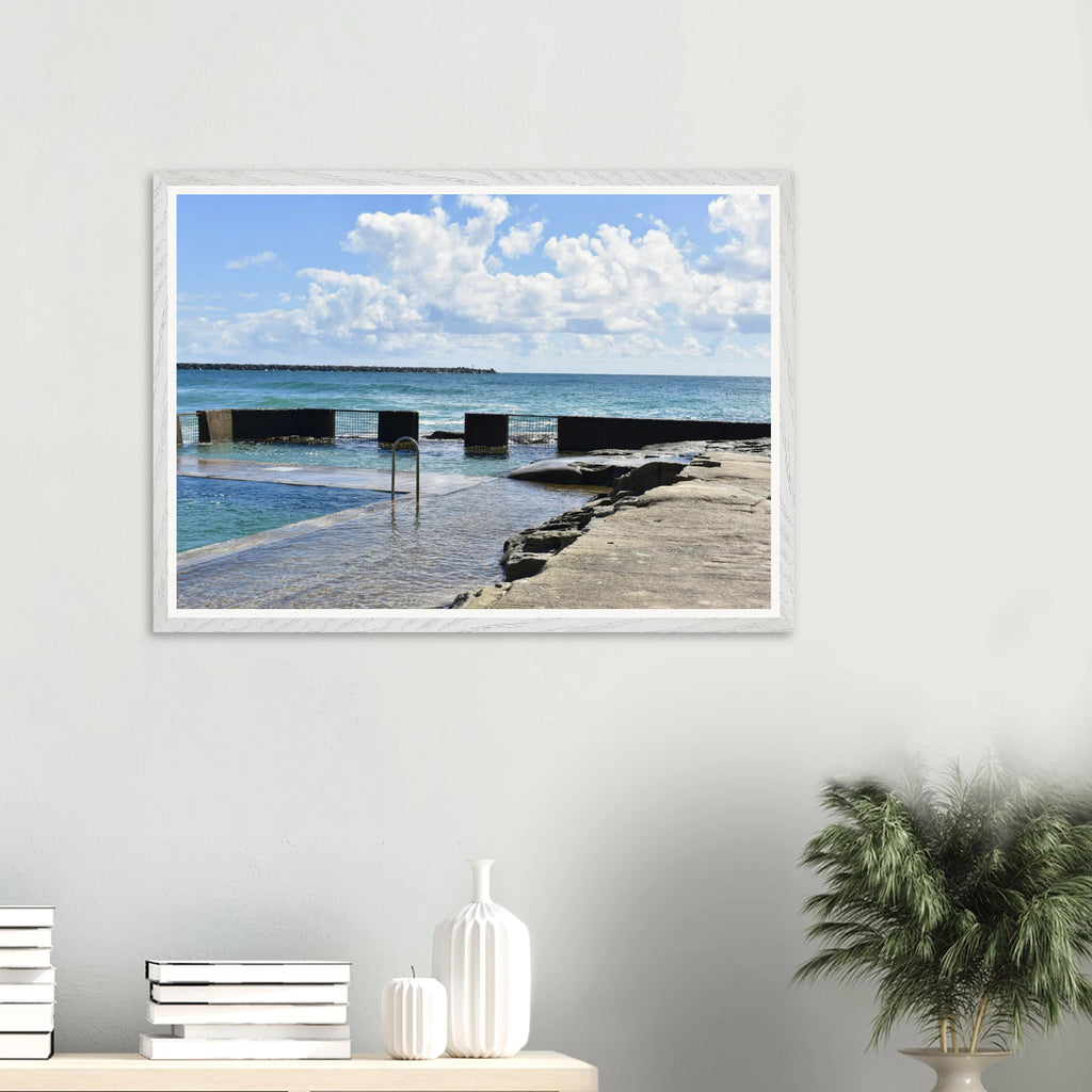 Yamba Beach Pool Wall Art with Premium Wooden Frame