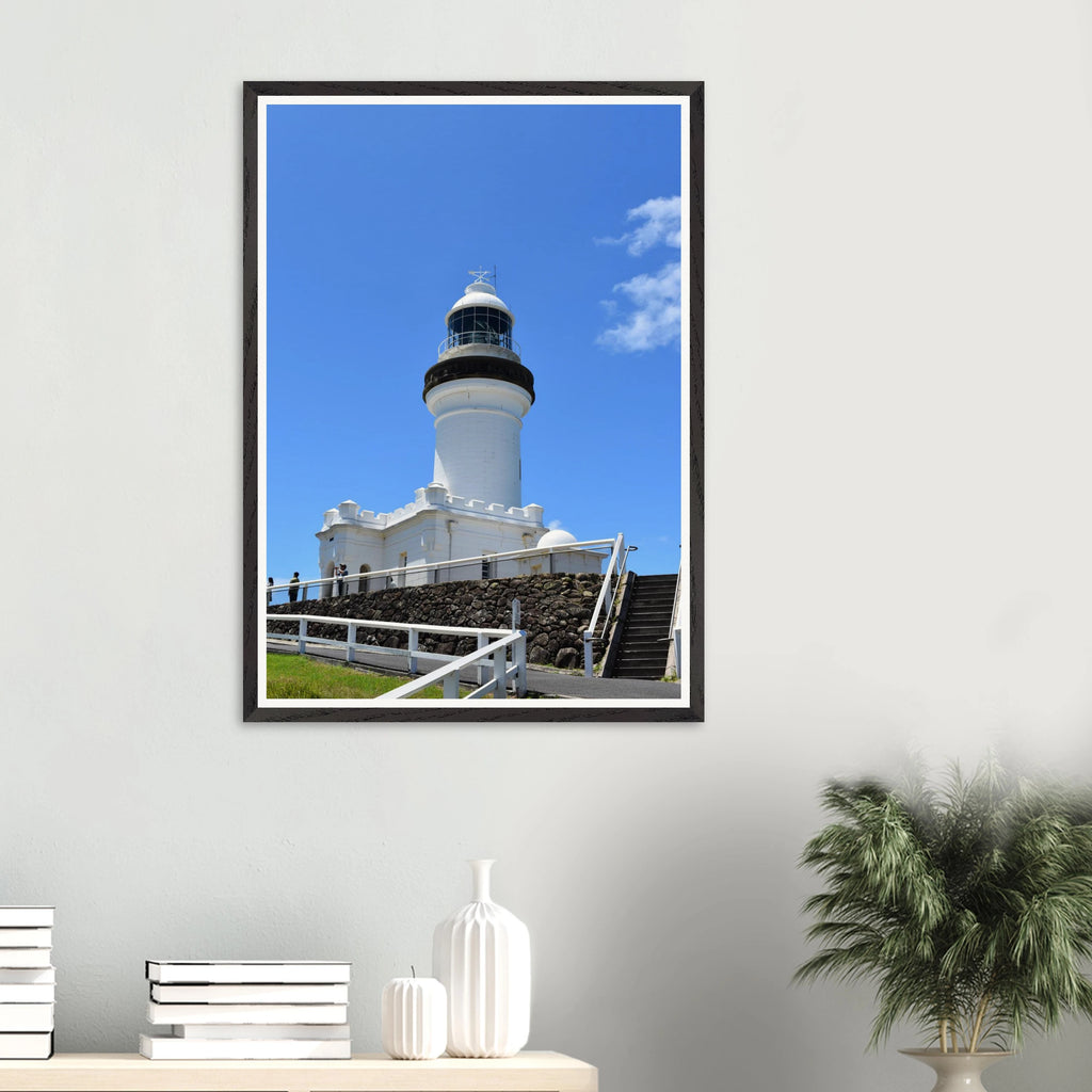 Byron Lighthouse Up in the Sky Wall Art with Premium Wooden Frame