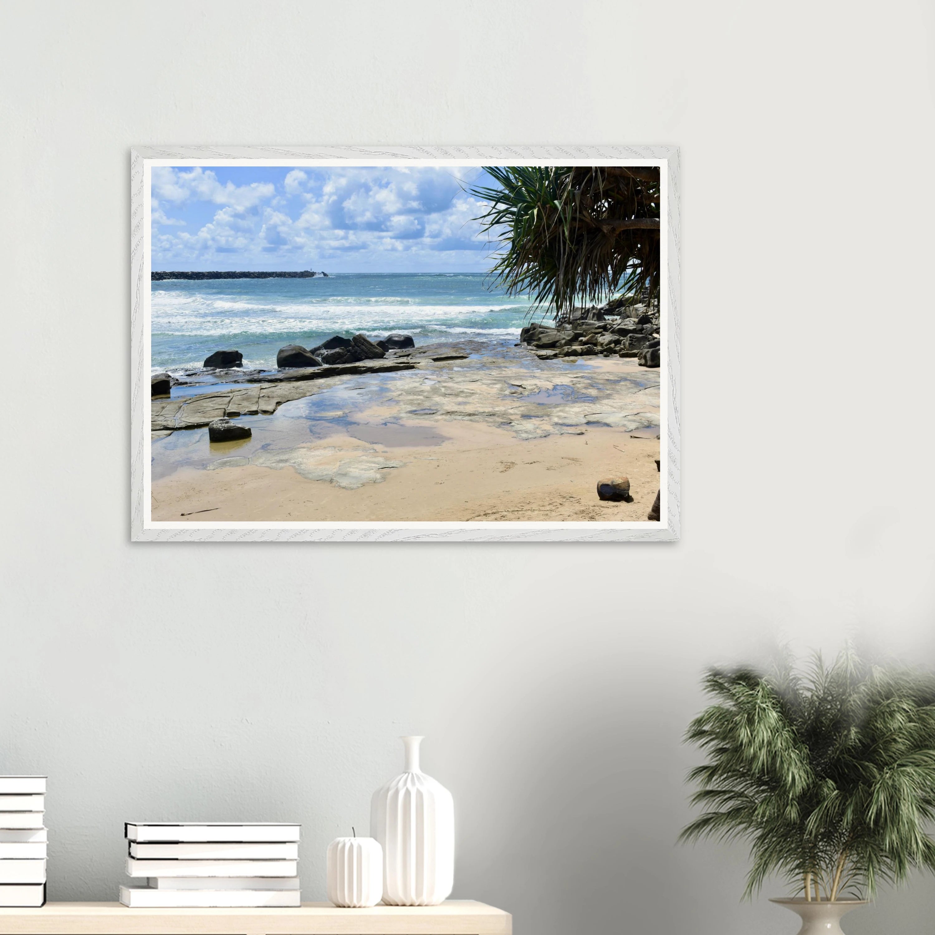 Yamba Turners Rocks to Waves Wall Art with Premium Wooden Frame