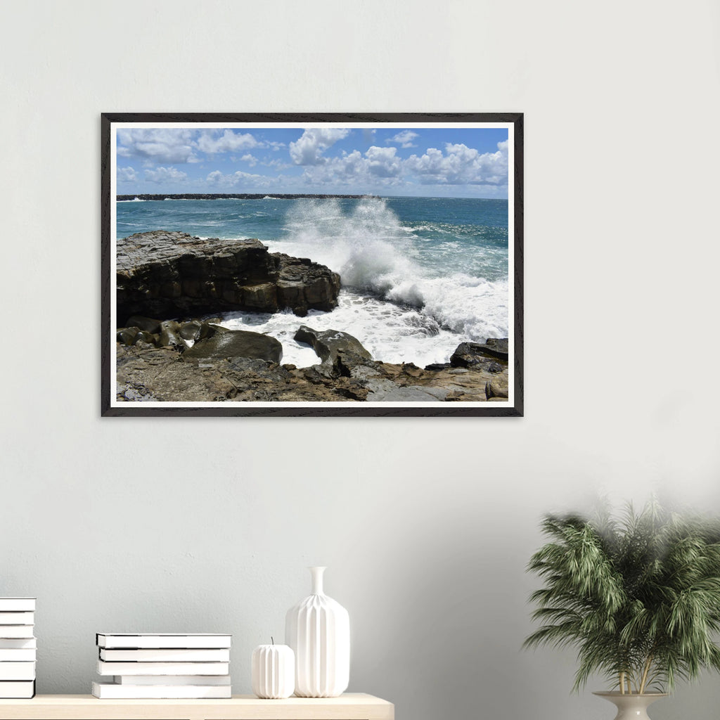 Yamba Turners Rock Splash Wall Art with Premium Wooden Frame