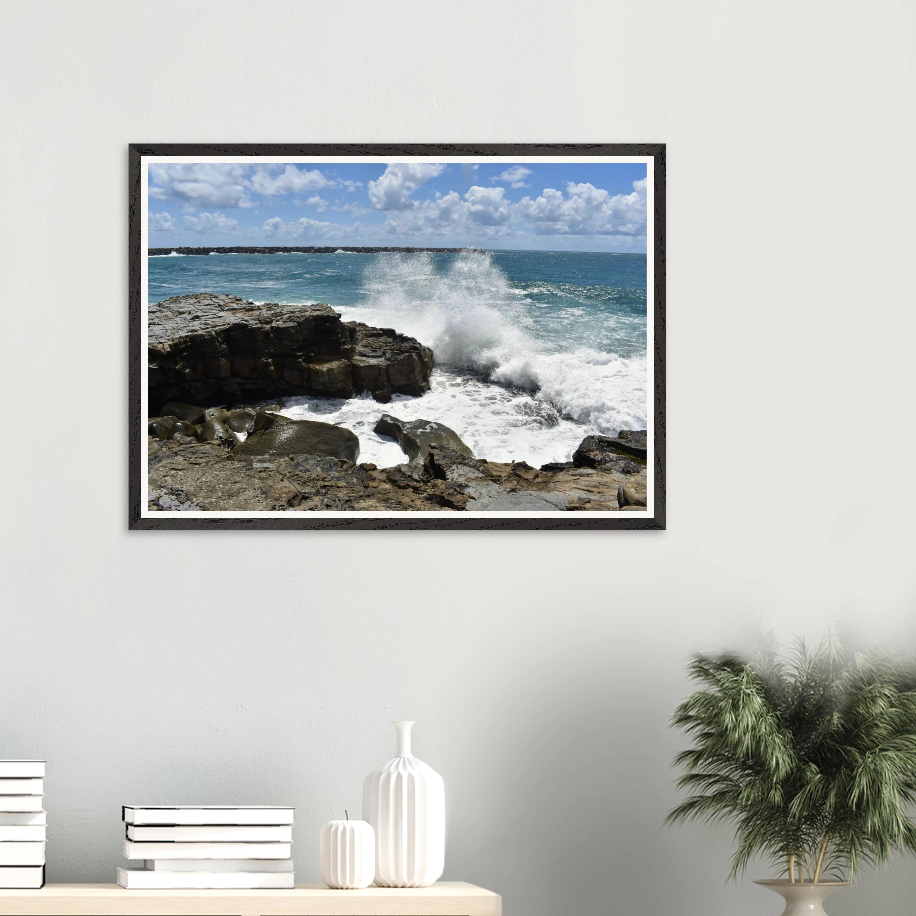 Yamba Turners Rock Splash Wall Art with Premium Wooden Frame