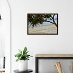 Byron Main Beach Pandanus Surfboard: Framed Canvas
